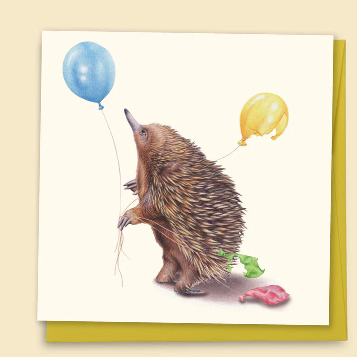 Papernest Echidna With Balloons Card