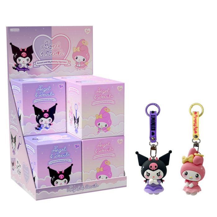 Hello Kitty and Friends -Kuromi & My Melody Angel & Devil Collector Figurine Bag Clips