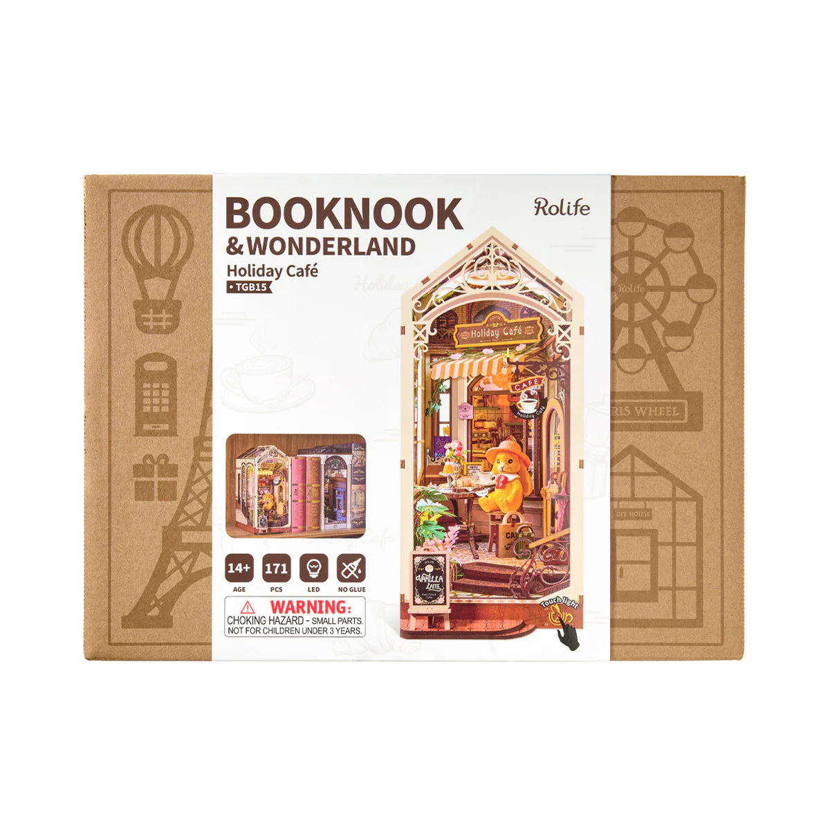 Robotime Rolife Holiday Cafe DIY Book Nook Shelf Insert TGB15