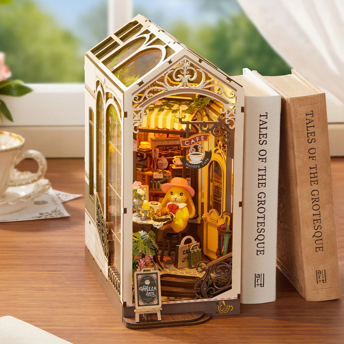 Robotime Rolife Holiday Cafe DIY Book Nook Shelf Insert TGB15