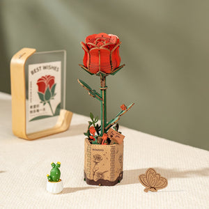 Robotime Rowood Bloom Red Rose