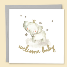 Load image into Gallery viewer, Papernest Welcome Baby Elephant Gold Card
