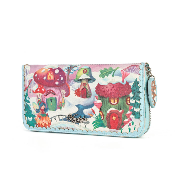 Vendula Fairy Village Snowflake Edition Large Ziparound Crossbody Wallet