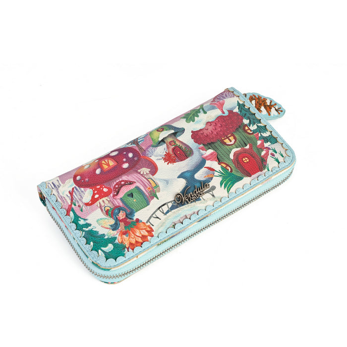 Vendula Fairy Village Snowflake Edition Large Ziparound Crossbody Wallet