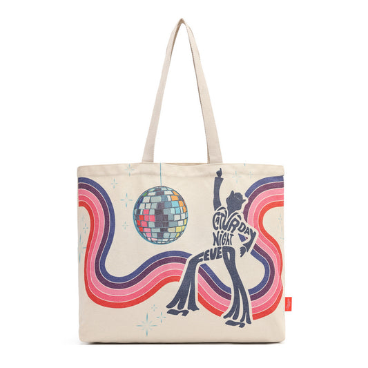 Vendula Kitty's Drive In Movie Caturday Night Fever Canvas Tote Bag