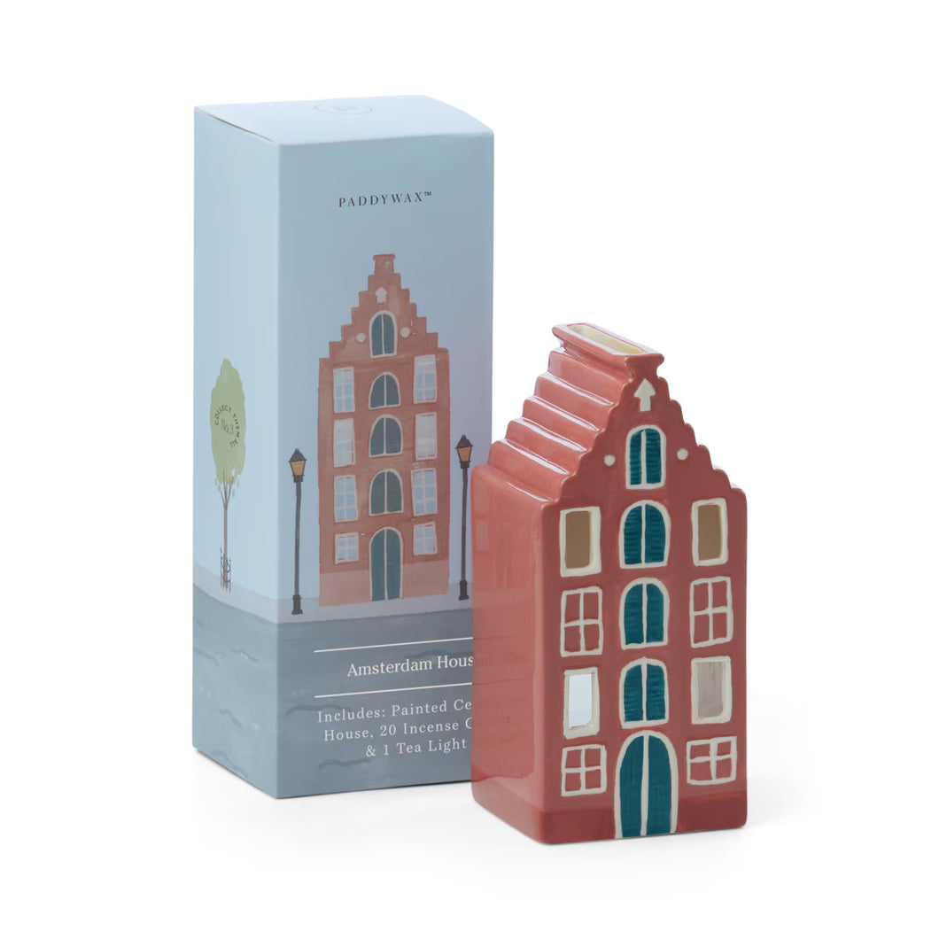 Designworks No. 02 Amsterdam House Style Incense & Tea Light Holder (1 Tea Light & 20 Incense Cones)