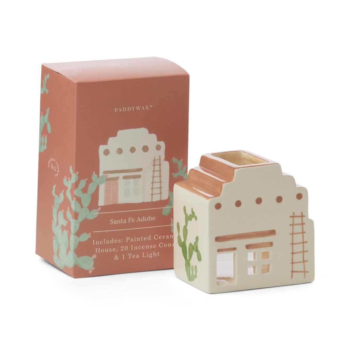 Designworks No. 03 Santa Fe Adobe Style Incense & Tea Light Holder (1 Tea Light & 20 Incense Cones)