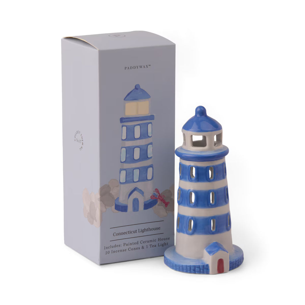 Designworks No. 07 - Lighthouse Style Incense & Tea Light Holder (1 Tea Light & 20 Incense Cones)
