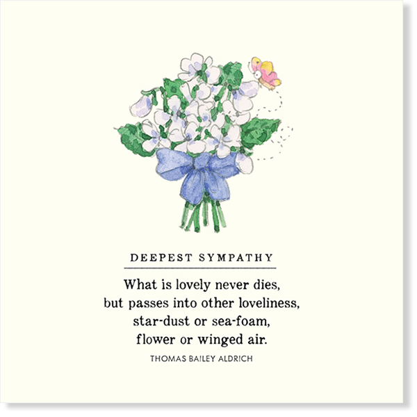 Affirmations - Twigseeds Sympathy Card - What is lovely never dies - K315