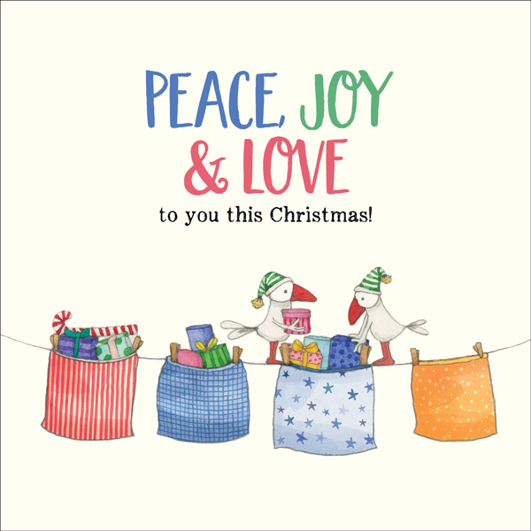 Affirmations - Twigseeds Christmas Card - Peace, love and joy - K358