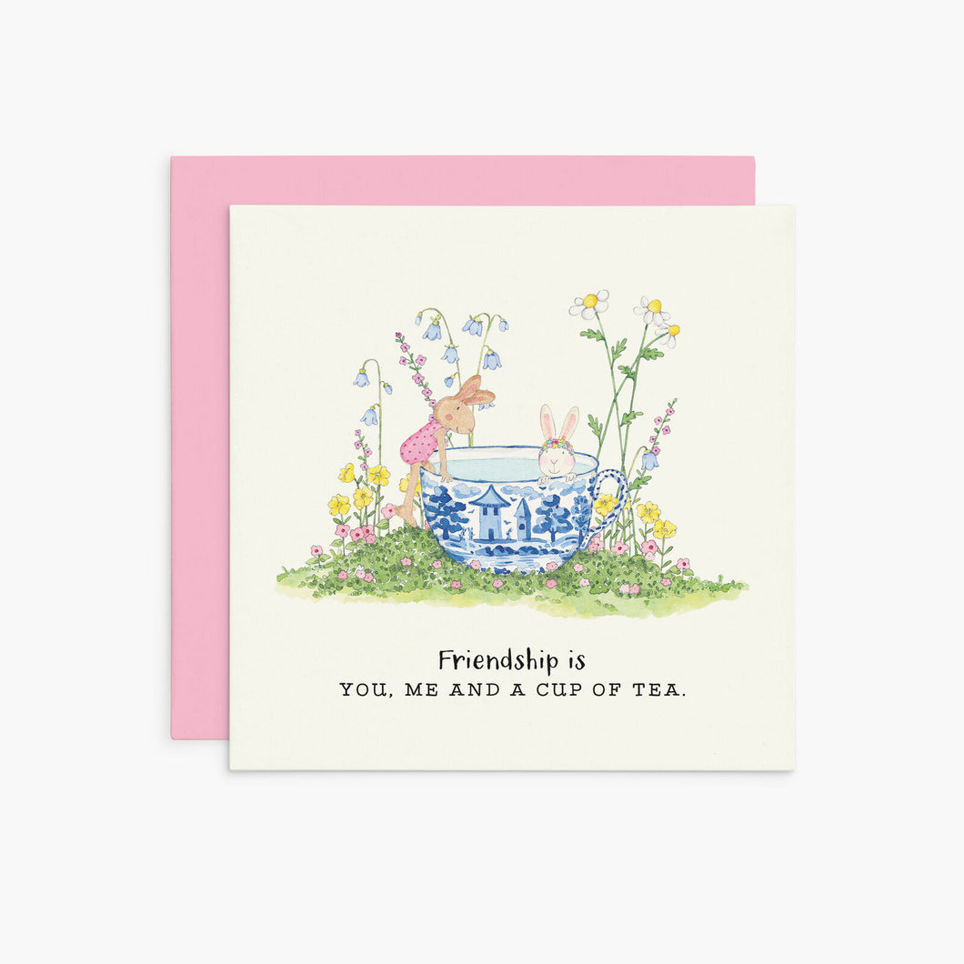 Affirmations-Twigseeds Greeting Card - Friendship is you, me and a cup of tea - K375