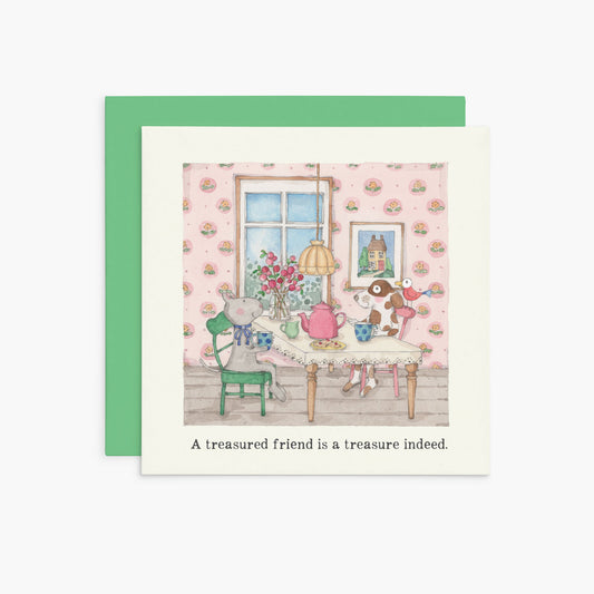 Twigseeds Friendship Card-A treasured friend is a treasure indeed K380