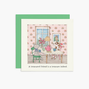 Twigseeds Friendship Card-A treasured friend is a treasure indeed K380