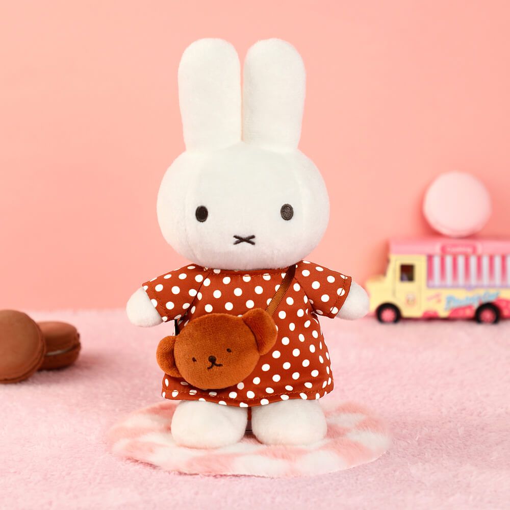 Miffy Soft Toy: Polka Dot Dress With Boris Bag Plush 24cm