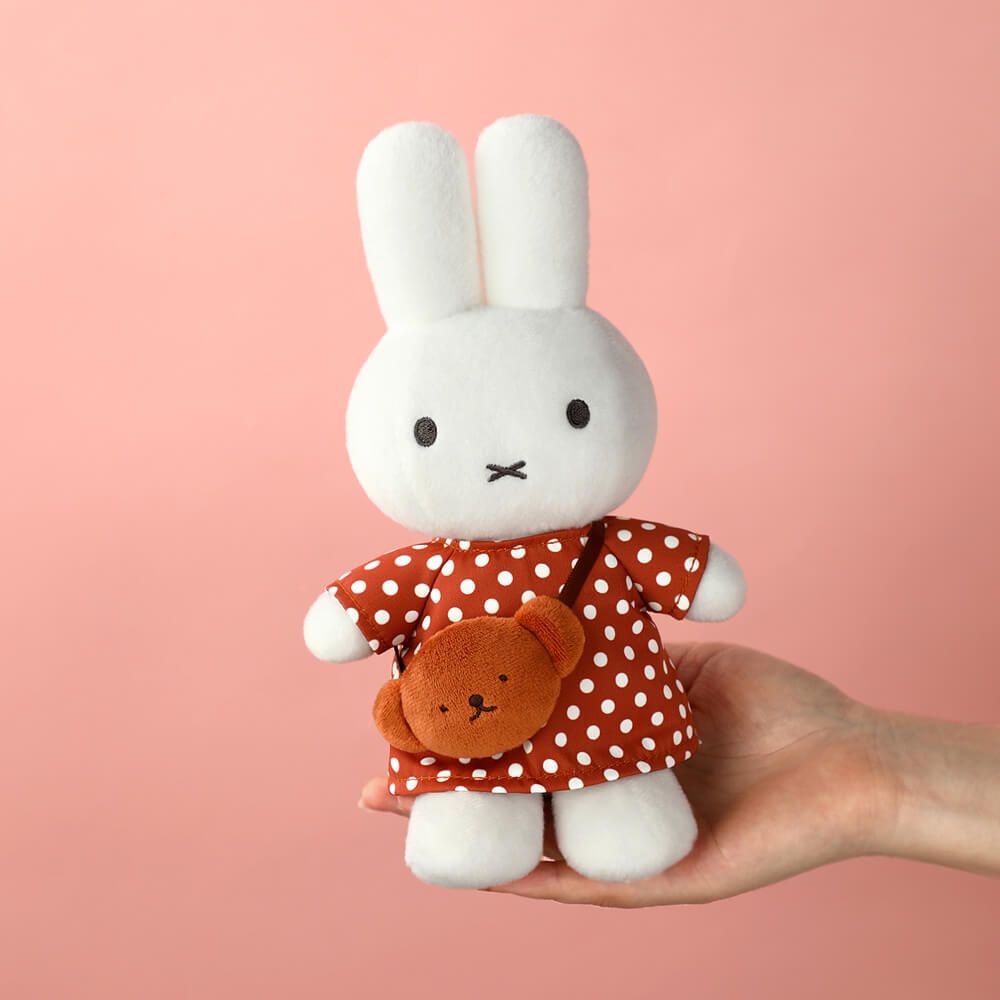 Miffy Soft Toy: Polka Dot Dress With Boris Bag Plush 24cm