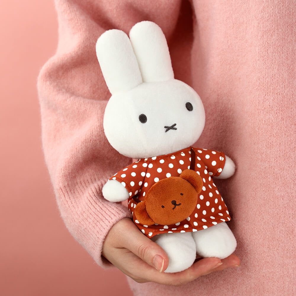 Miffy Soft Toy: Polka Dot Dress With Boris Bag Plush 24cm