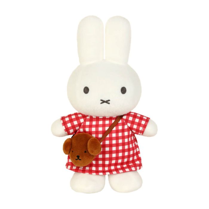 Miffy Soft Toy: Checkered Dress With Snuffy Bag Plush 24cm