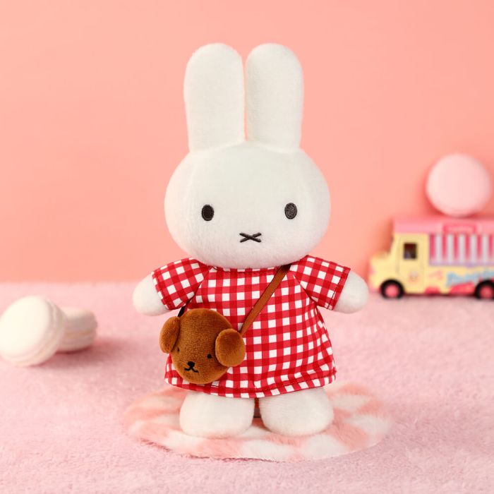 Miffy Soft Toy: Checkered Dress With Snuffy Bag Plush 24cm