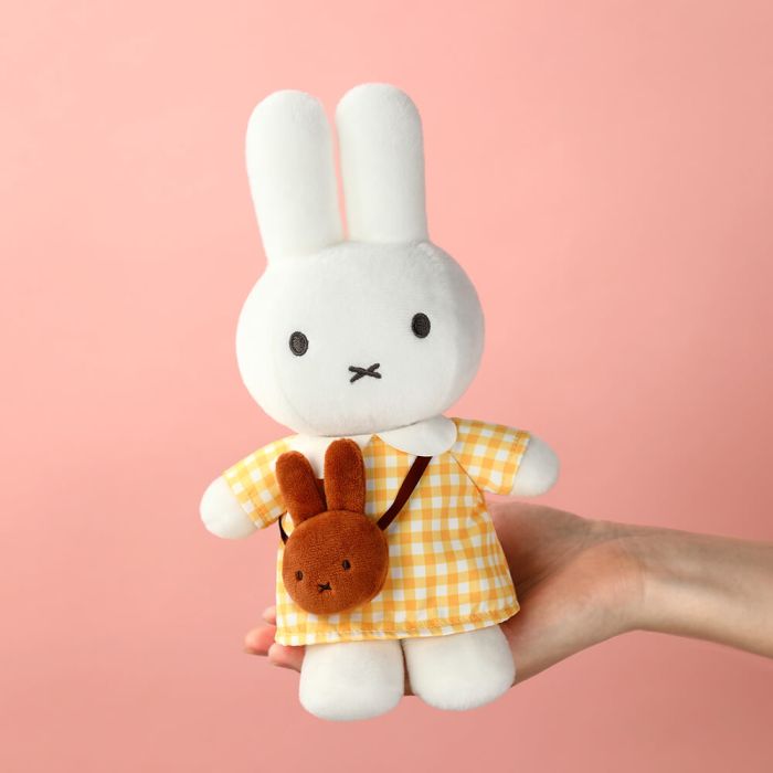 Miffy Plush Yellow Checkered Dress with Melanie Bag 20cm