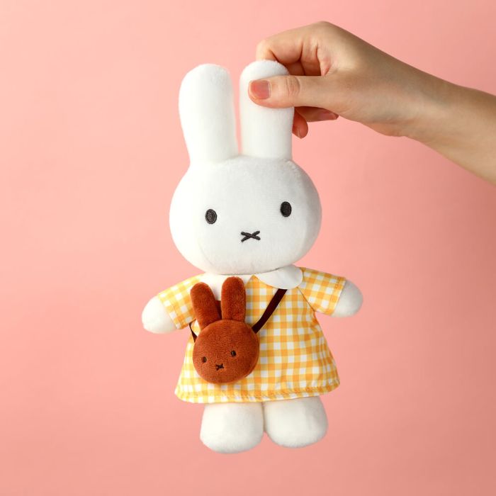 Miffy Plush Yellow Checkered Dress with Melanie Bag 20cm