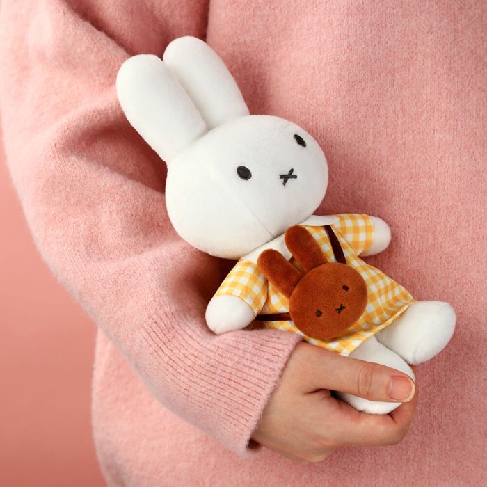 Miffy Plush Yellow Checkered Dress with Melanie Bag 20cm