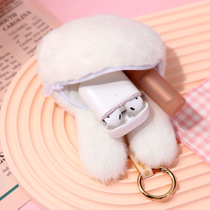 Miffy White Plush Purse Keychain