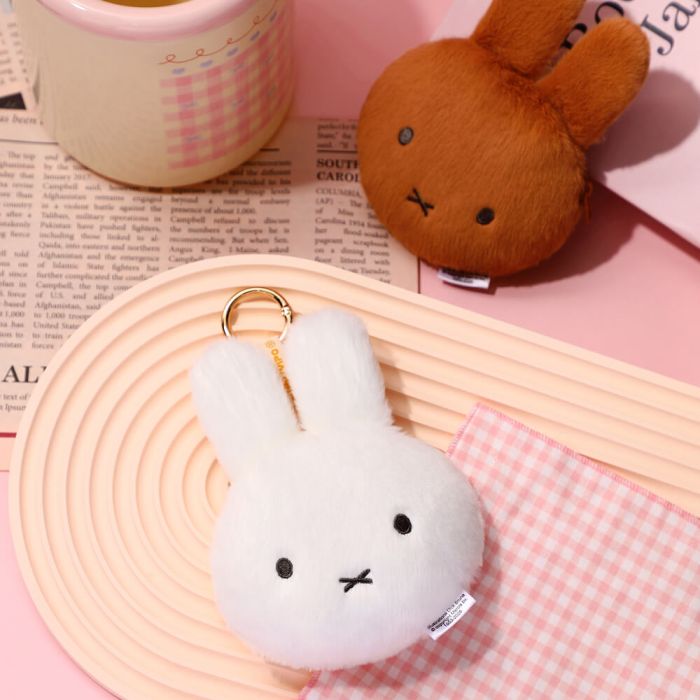 Miffy White Plush Purse Keychain