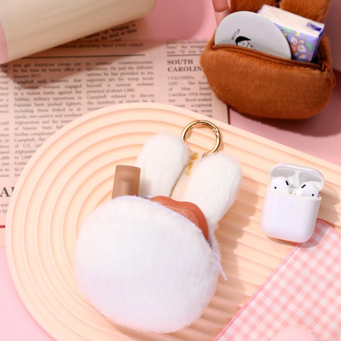 Miffy White Plush Purse Keychain