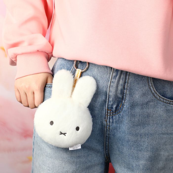Miffy White Plush Purse Keychain