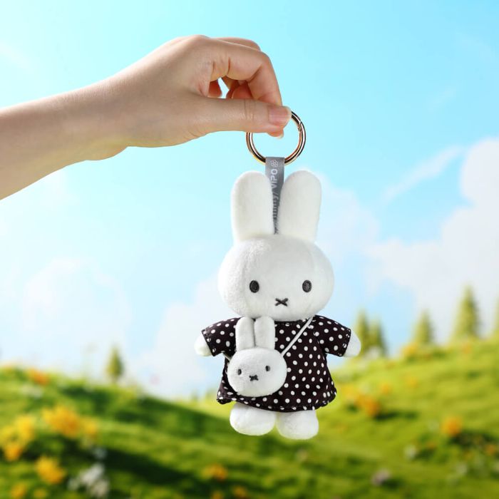 Miffy Black Dot Dress with Miffy Bag Keyring 15cm