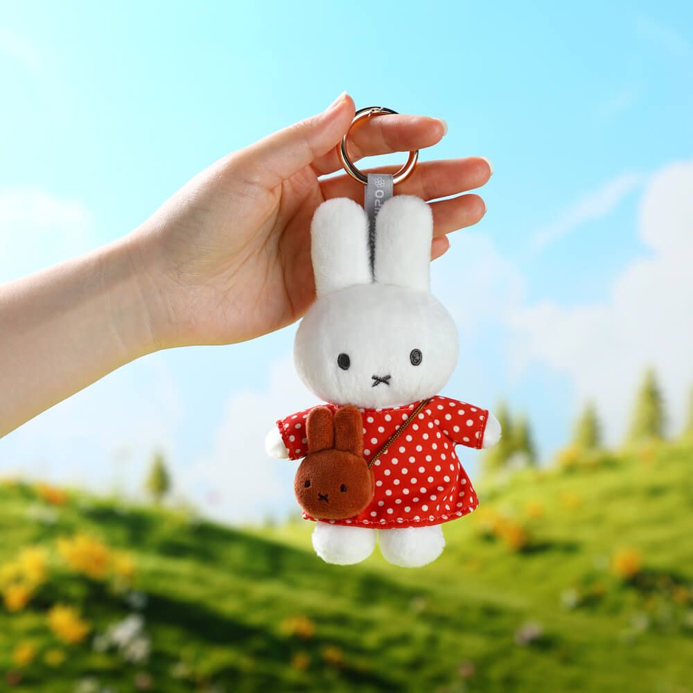 Miffy Red Dot Dress with Melanie Bag Keyring 15cm