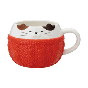 Decole Warm Knitted Cat Mug - Calico