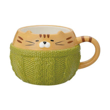 Load image into Gallery viewer, Decole Warm Knitted Cat Mug - Tabby
