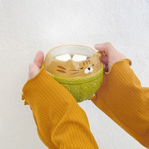 Decole Warm Knitted Cat Mug - Tabby