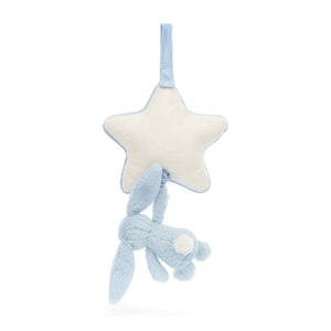 Jellycat Musical Pull Bashful Blue Bunny 30cm