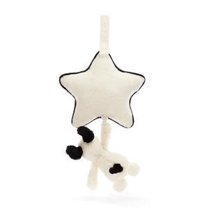 Jellycat Musical Pull Bashful Black & Cream Puppy 30cm