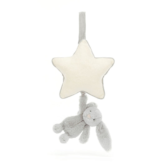 Jellycat Musical Pull Bashful Silver Bunny 30cm