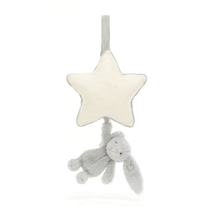 Jellycat Musical Pull Bashful Silver Bunny 30cm