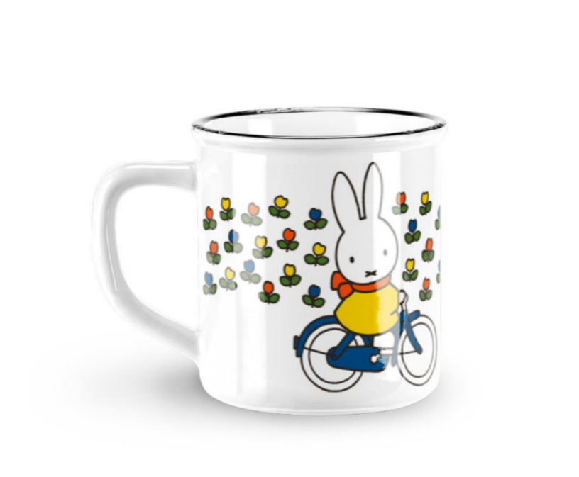 Miffy Ceramic Mug Retro Miffy Bicycle White 7cm