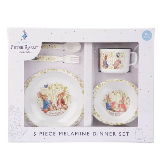 Beatrix Potter Peter Rabbit 5pcs Melamine Dinner Set