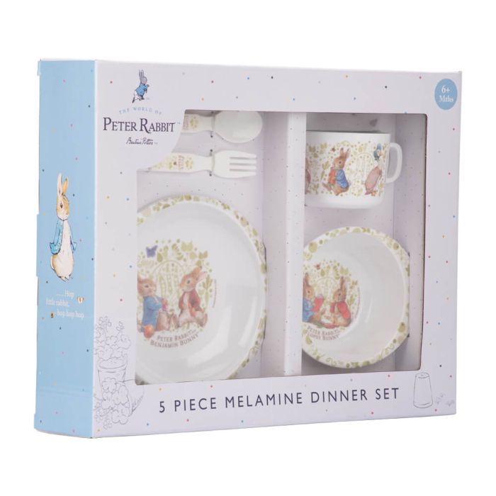 Beatrix Potter Peter Rabbit 5pcs Melamine Dinner Set