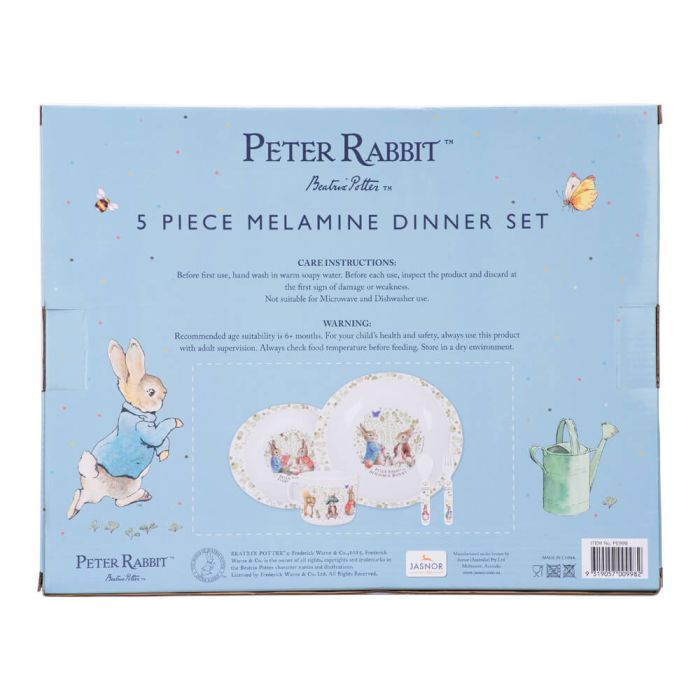 Beatrix Potter Peter Rabbit 5pcs Melamine Dinner Set