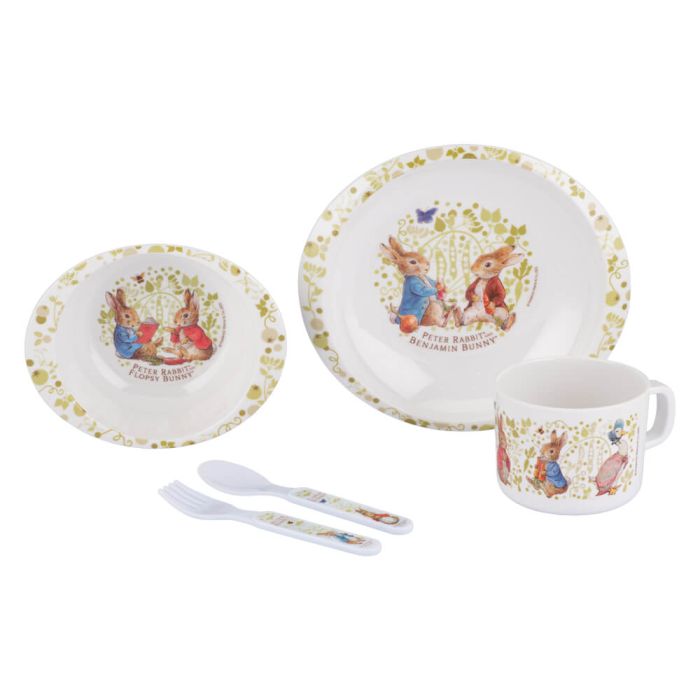 Beatrix Potter Peter Rabbit 5pcs Melamine Dinner Set