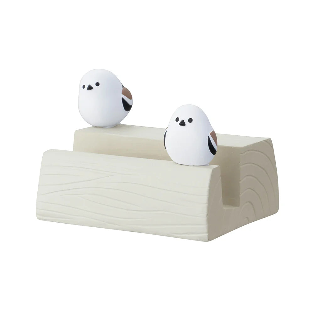 Decole Little Birds Logs Smartphone Stand - Long-tailed Tit