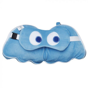 Pac-Man Blue Ghost Travel Pillow & Eye Mask Set