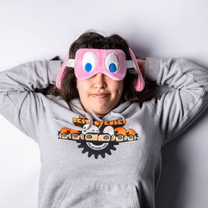 Pac-Man Pink Ghost Travel Pillow & Eye Mask Set
