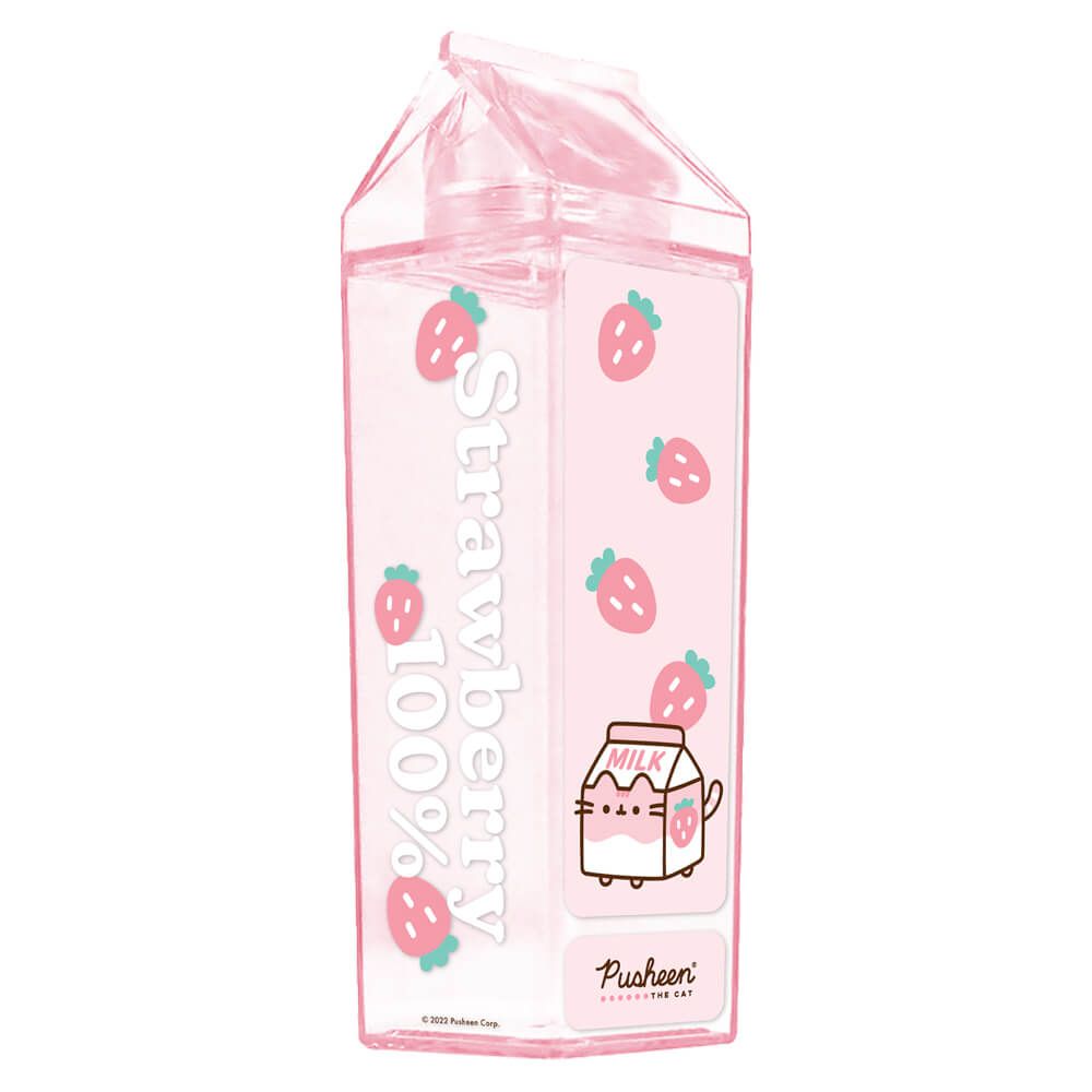 Pusheen Sips: Strawberry Drink Carton Bottle