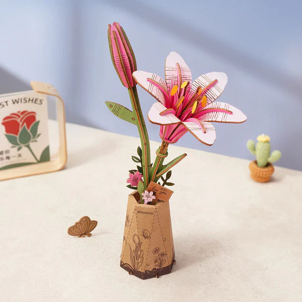 Robotime Rowood Bloom Pink Lily