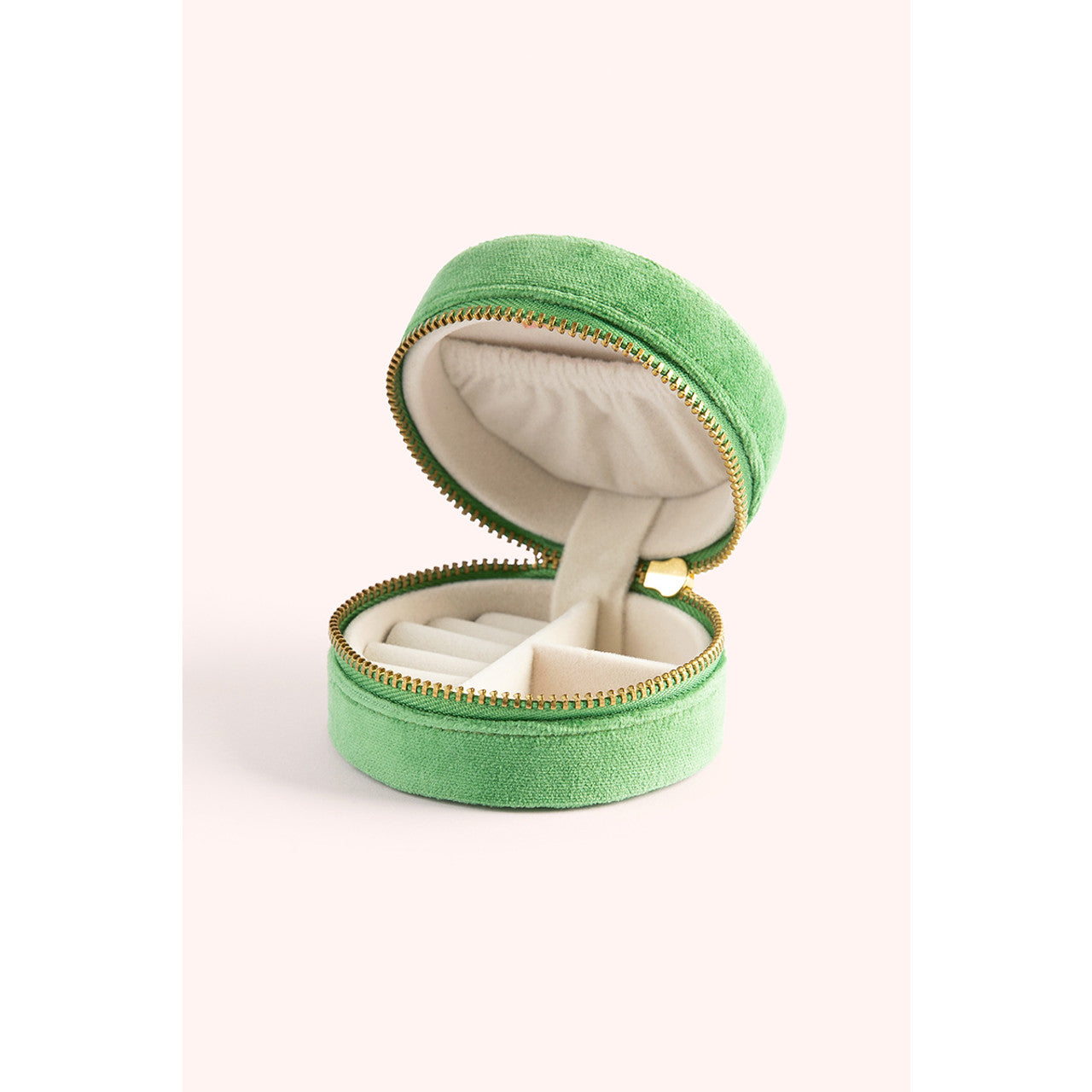 Powder Design Round Velvet Jewellery Box - Fox
