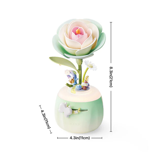Robotime ROKR Minty Camellia Lamp DIY 3D Flower Night Light